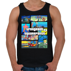PRINTFASHION Spongyabob GTA - Férfi atléta - Fekete