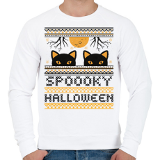 PRINTFASHION SPOOKY HALLOWEEN - Férfi pulóver - Fehér