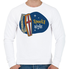 PRINTFASHION Spooky night - Férfi pulóver - Fehér