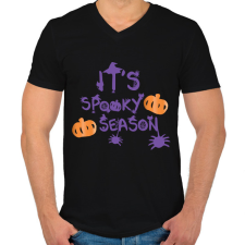 PRINTFASHION spooky.season - Férfi V-nyakú póló - Fekete férfi póló