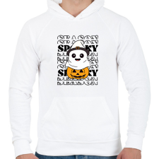 PRINTFASHION Spooky szellem - Férfi kapucnis pulóver - Fehér férfi pulóver, kardigán