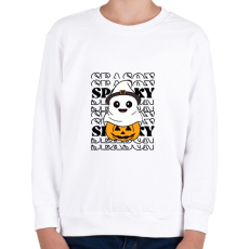 PRINTFASHION Spooky szellem - Gyerek pulóver - Fehér