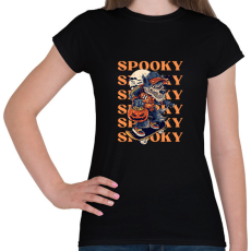 PRINTFASHION Spooky wolf - Női póló - Fekete