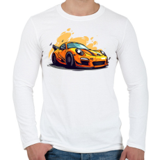 PRINTFASHION Sport autó - Férfi hosszú ujjú póló - Fehér