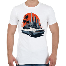 PRINTFASHION Sport autó - Férfi póló - Fehér