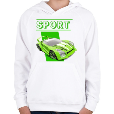 PRINTFASHION Sport autó - Gyerek kapucnis pulóver - Fehér gyerek pulóver, kardigán