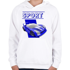 PRINTFASHION Sport autó - Gyerek kapucnis pulóver - Fehér gyerek pulóver, kardigán