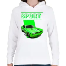 PRINTFASHION Sport autó  - Női kapucnis pulóver - Fehér női pulóver, kardigán
