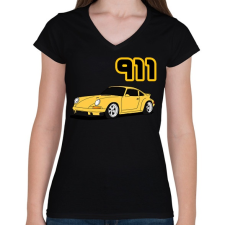 PRINTFASHION sport autó  - Női V-nyakú póló - Fekete női póló