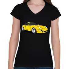 PRINTFASHION sport autó - Női V-nyakú póló - Fekete női póló