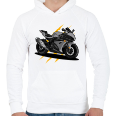 PRINTFASHION Sport motor  - Férfi kapucnis pulóver - Fehér