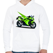 PRINTFASHION Sport motor  - Férfi kapucnis pulóver - Fehér férfi pulóver, kardigán