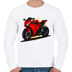 PRINTFASHION sport motor - Férfi pulóver - Fehér
