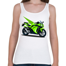 PRINTFASHION Sport motor - Női atléta - Fehér női trikó