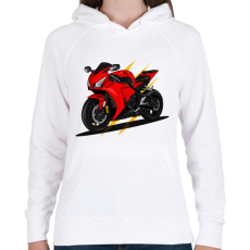 PRINTFASHION sport motor - Női kapucnis pulóver - Fehér