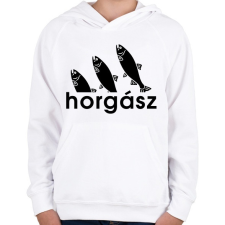 PRINTFASHION Sporthorgász - Gyerek kapucnis pulóver - Fehér gyerek pulóver, kardigán