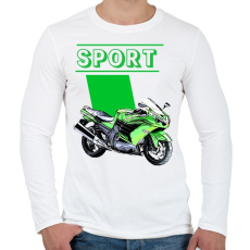 PRINTFASHION Sportmotor  - Férfi hosszú ujjú póló - Fehér