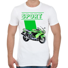 PRINTFASHION Sportmotor  - Férfi póló - Fehér férfi póló