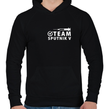 PRINTFASHION Sputnik V Team - Férfi kapucnis pulóver - Fekete férfi pulóver, kardigán