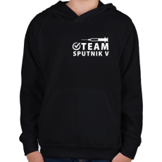 PRINTFASHION Sputnik V Team - Gyerek kapucnis pulóver - Fekete
