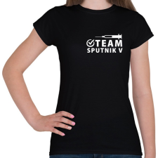 PRINTFASHION Sputnik V Team - Női póló - Fekete női póló