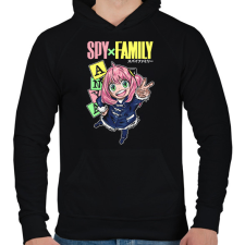 PRINTFASHION SPY FAMILY - ANYA - Férfi kapucnis pulóver - Fekete férfi pulóver, kardigán