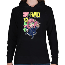 PRINTFASHION SPY FAMILY - ANYA - Női kapucnis pulóver - Fekete