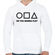 PRINTFASHION SQUID GAME 3 - Férfi kapucnis pulóver - Fehér
