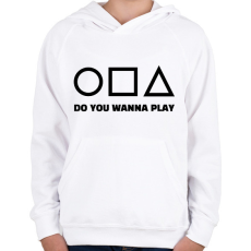 PRINTFASHION SQUID GAME 3 - Gyerek kapucnis pulóver - Fehér