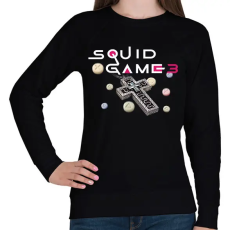 PRINTFASHION Squid Game 3 - Női pulóver - Fekete