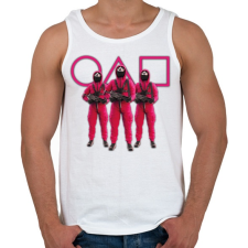 PRINTFASHION Squid game 3 soldiers with purple symbols - Férfi atléta - Fehér atléta, trikó