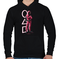 PRINTFASHION Squid game art  - Férfi kapucnis pulóver - Fekete