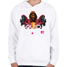 PRINTFASHION Squid game boss and soldiers 2 - Gyerek kapucnis pulóver - Fehér gyerek pulóver, kardigán