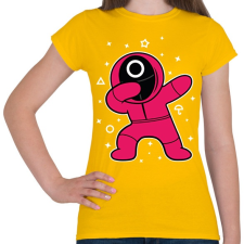 PRINTFASHION Squid Game Dab kör fehér - Női póló - Sárga női póló