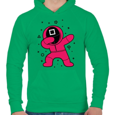 PRINTFASHION Squid Game Dab négyszög - Férfi kapucnis pulóver - Zöld