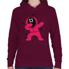 PRINTFASHION Squid Game Dab négyszög - Női kapucnis pulóver - Bordó női pulóver, kardigán