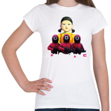 PRINTFASHION Squid game doll and soldiers 2 - Női póló - Fehér női póló