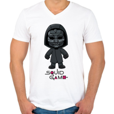 PRINTFASHION Squid Game Doll - Férfi V-nyakú póló - Fehér