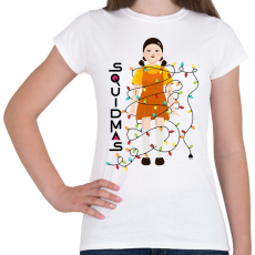 PRINTFASHION Squid Game Doll - Karácsony - Női póló - Fehér
