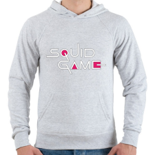 PRINTFASHION SQUID GAME fehér felirat - Férfi kapucnis pulóver - Sport szürke férfi pulóver, kardigán