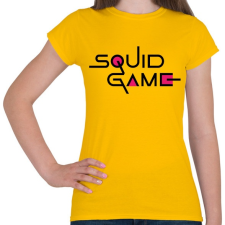 PRINTFASHION SQUID GAME fekete felirat - Női póló - Sárga női póló