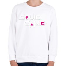 PRINTFASHION squid game felirat - Gyerek pulóver - Fehér gyerek pulóver, kardigán