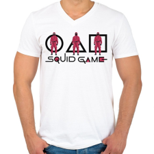 PRINTFASHION Squid Game - Férfi V-nyakú póló - Fehér férfi póló