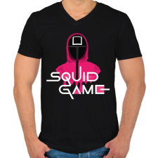 PRINTFASHION Squid Game - Férfi V-nyakú póló - Fekete férfi póló
