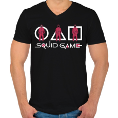 PRINTFASHION Squid Game - Férfi V-nyakú póló - Fekete