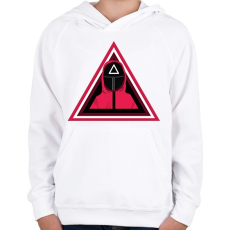 PRINTFASHION Squid game - Gyerek kapucnis pulóver - Fehér
