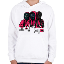 PRINTFASHION Squid Game - Gyerek kapucnis pulóver - Fehér gyerek pulóver, kardigán