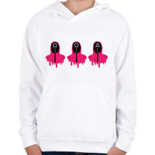 PRINTFASHION Squid Game - Gyerek kapucnis pulóver - Fehér gyerek pulóver, kardigán