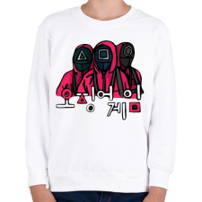 PRINTFASHION Squid Game - Gyerek pulóver - Fehér gyerek pulóver, kardigán
