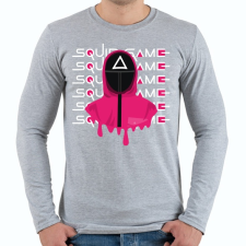 PRINTFASHION SQUID GAME - háromszög - Férfi hosszú ujjú póló - Sport szürke férfi póló